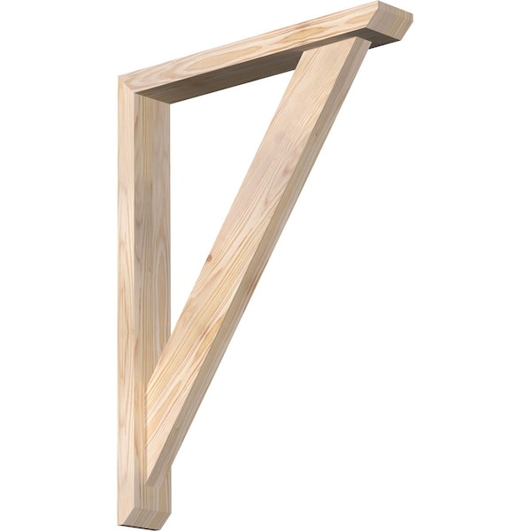 Ekena Millwork Traditional Slat Smooth Bracket w/ Offset Brace, Douglas Fir, 3 1/2"W x 22"D x 30"H BKT0402X22X30TRA06SDF - main